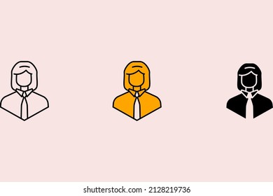 business woman icons symbol vector elements for infographic web