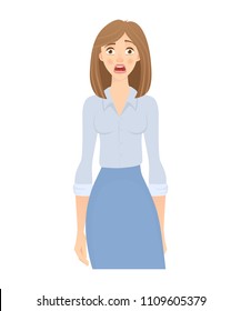 Business woman isolated. Business pose and gesture. Young businesswoman vector illustration
