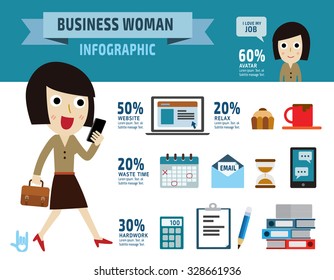 business woman.
item collection
flat icons design illustration
