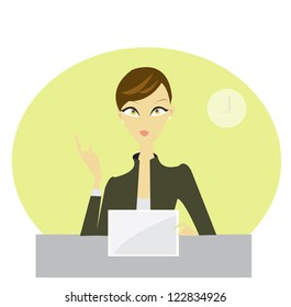 Business woman with labtop