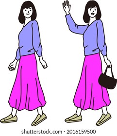 Business woman landscape full body vector