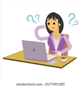 business woman with laptop illustration vector