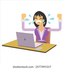 business woman with laptop illustration vector