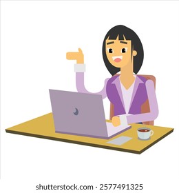 business woman with laptop illustration vector