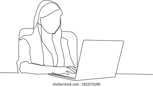 Business woman with laptop working