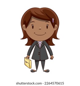 Business woman, little girl formal suit