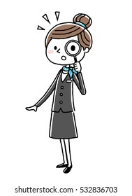 Business woman: magnifying glass
