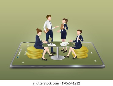 Business woman man or bank clerk meeting template for business concept design,Character concept design
