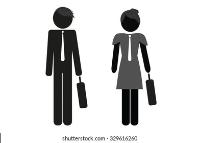 Business woman and business man. Vector