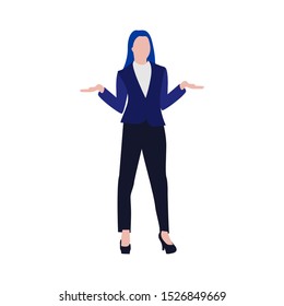 business woman modern flat illustration with isolated background