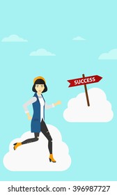 Business woman moving to success.
