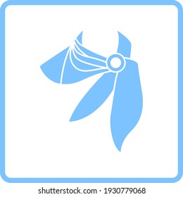 Business Woman Neck Scarf Icon. Blue Frame Design. Vector Illustration.