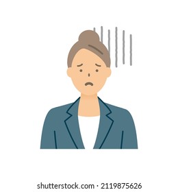 A business woman with a negative look. Cartoon style vector illustration.