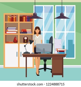 business woman at office