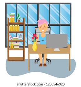 business woman at office