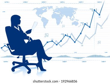 Business woman in office chair