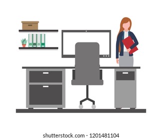 business woman in the office workspace