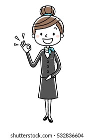 Business woman: OK sign