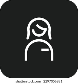 Business woman Business people icon with black filled line style. people, silhouette, woman, human, person, pictogram, avatar. Vector illustration