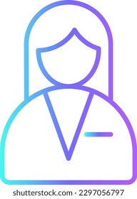 Business woman Business people icon with blue duotone style. people, silhouette, woman, human, person, pictogram, avatar. Vector illustration