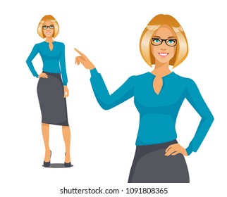Business Woman pointing
