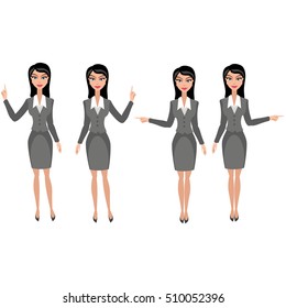 business woman with points finger