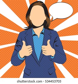 Business woman in a pop art style.