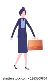 business woman with portfolio avatar character