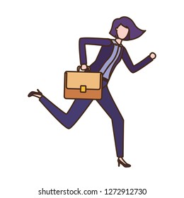 business woman with portfolio avatar character