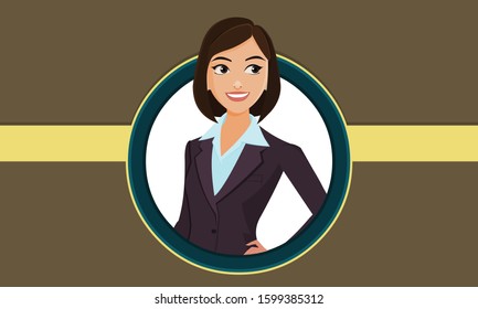 Business woman Portrait vector illustration. 