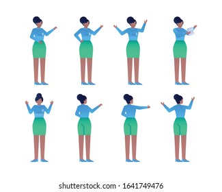 Business Woman Poses Character Set