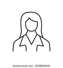 mulher de negócios retrato fino delineamento ícone vetor design bom para web ou aplicativo móvel