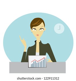 Business woman present graph on meeting