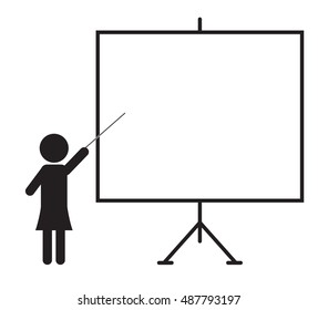 business woman presenting something on a board together