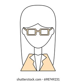 Business woman profile cartoon