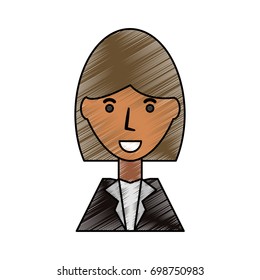 Business woman profile cartoon