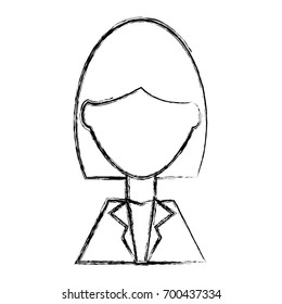 Business woman profile cartoon