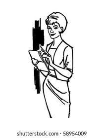 Business Woman - Retro Clip Art