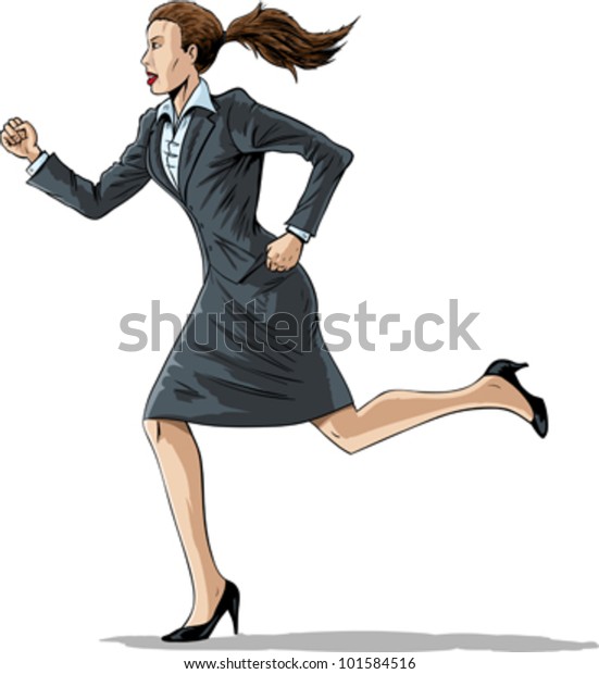 Business Woman Running Stock Vector (Royalty Free) 101584516