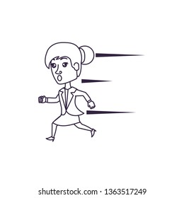 business woman running avatar character