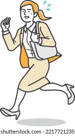 business woman running in suit