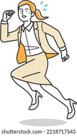 business woman running in suit