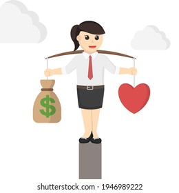 business woman secretary balance between work and life design character on white background