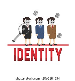 business woman secretary identity design character on white background