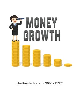 business woman secretary money growth design character person