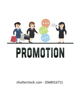 business woman secretary promotion design character on white background