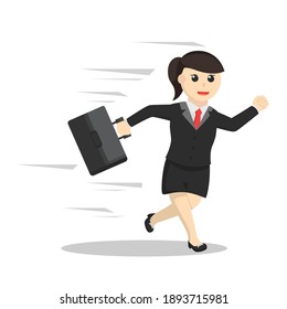 Business Woman Secretary Run Faster Design Stock Vector (Royalty Free ...