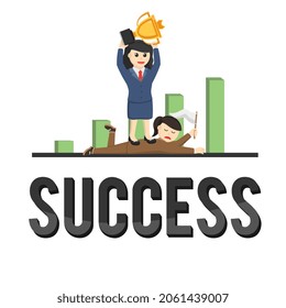 business woman secretary success design character on white background