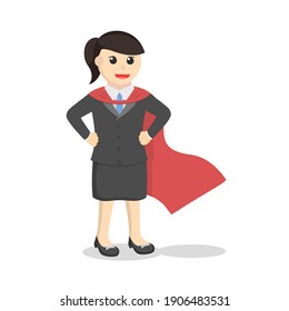 business woman secretary super entrepreneur design character on white background