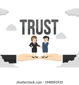 business woman secretary trust design character on white background